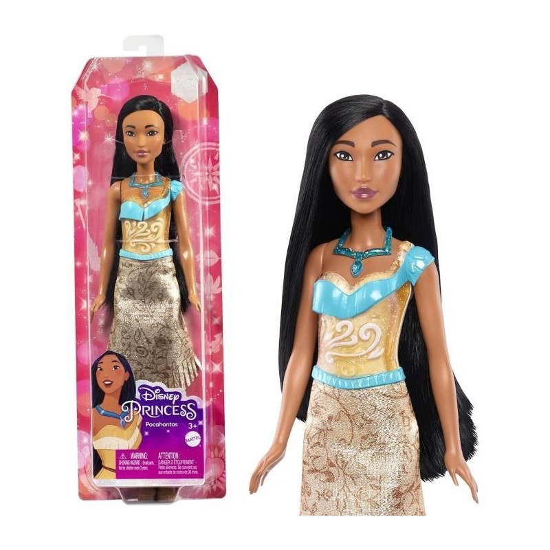 Pocahontas Poupée 29 cm, Mattel Poupée Disney Princesses habillage e Pocahontas Poupée 29 cm, Mattel Poupée Disney Princesses habillage e