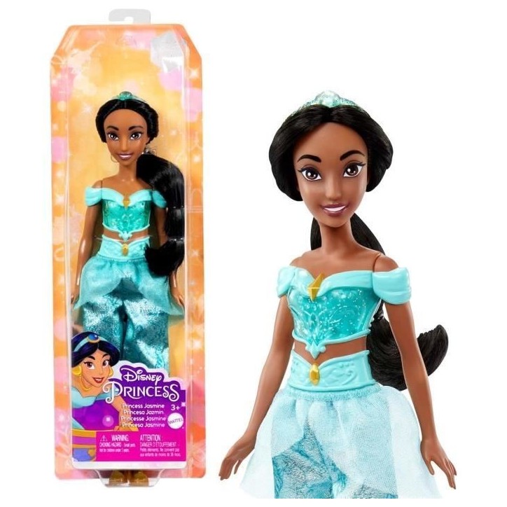 Jasmine Poupée 29 cm, Mattel Poupée Disney Princesses habillage et accessoires HLW12 Jasmine Poupée 29 cm, Mattel Poupée Disney Princesses habillage et accessoires HLW12