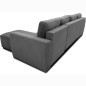 Canapé convertible panoramique PHARELL 5/6 places - Tissu velours côtelé anthracite - Coffre de rangement - L297xP155xH85cm
