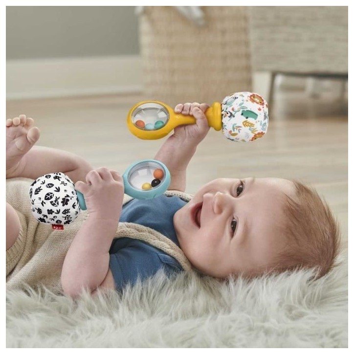Fisher-Price-Mes Premiers Maracas-Jouet d'éveil 2 hochets des 3 mois HMF34