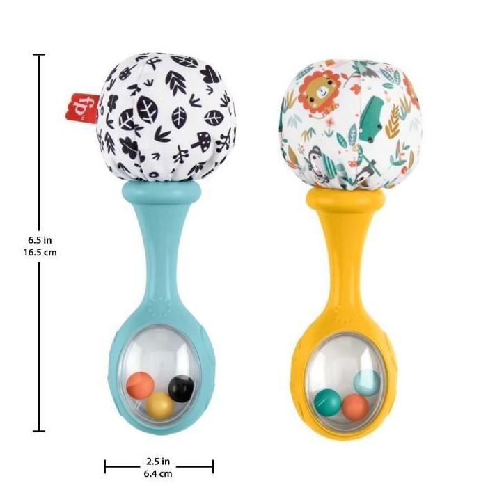 Fisher-Price-Mes Premiers Maracas-Jouet d'éveil 2 hochets des 3 mois HMF34