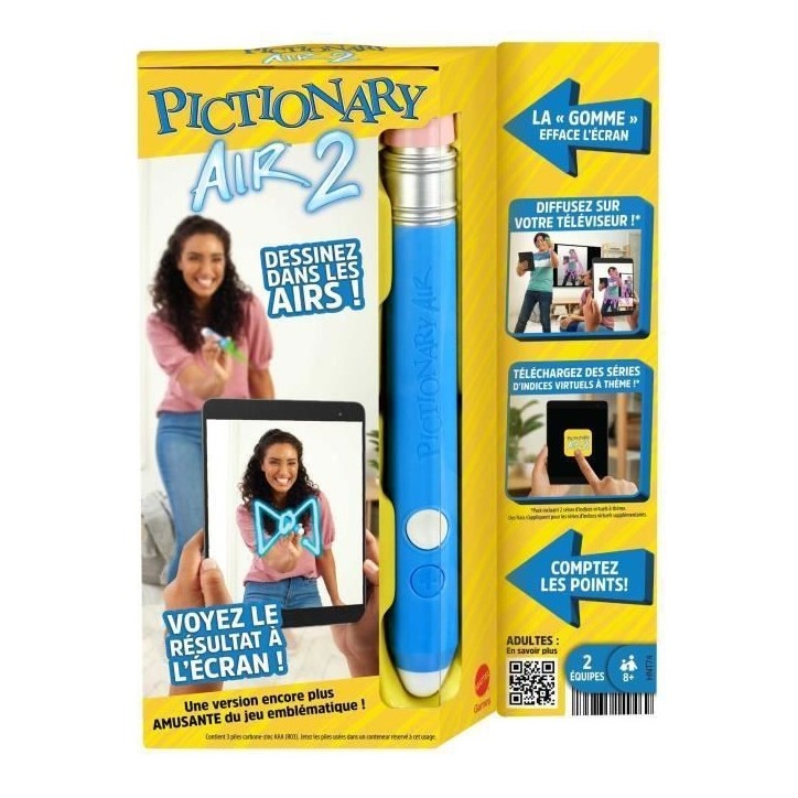Mattel Games - Pictionary Air 2-Jeu pour enfants, adultes, famille HNT74 Mattel Games - Pictionary Air 2-Jeu pour enfants, adultes, famille HNT74