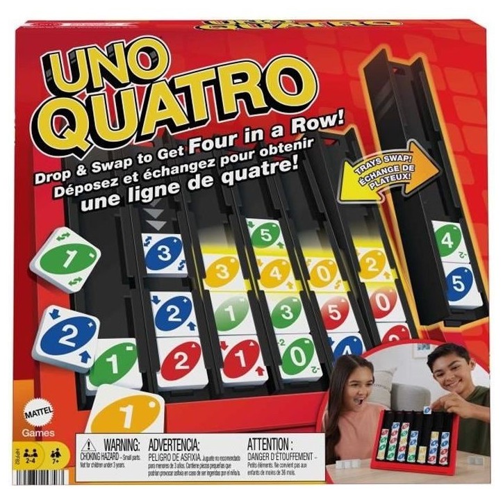 Mattel Games - UNO-Quatro-Jeu pour adulte, soirée en famille et soirée jeux HPF82 Mattel Games - UNO-Quatro-Jeu pour adulte, soirée en famille et soirée jeux HPF82