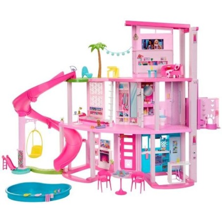 Barbie-Maison de Reve-Maison de poupée 3 niveaux, piscine et tobogga