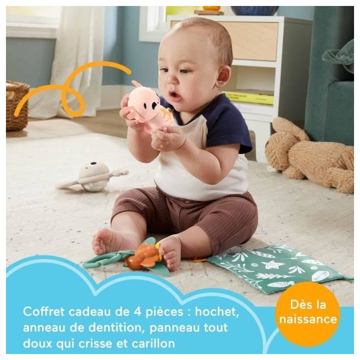 Fisher-Price-Les Sens en éveil - Coffret 4 jouets sensoriels pour bébé - Fisher-Price - HRB17 Fisher-Price-Les Sens en éveil - Coffret 4 jouets sensoriels pour bébé - Fisher-Price - HRB17