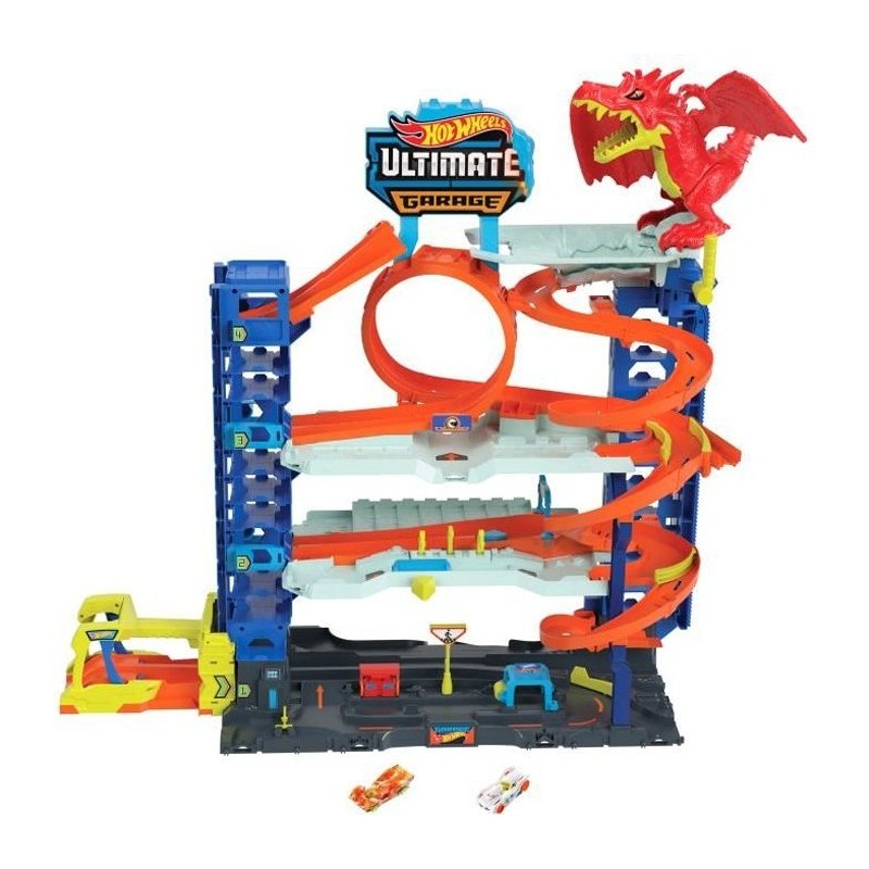 Hot Wheels City-Garage Ultime-Coffret avec 2 voitures incluses HKX48 Hot Wheels City-Garage Ultime-Coffret avec 2 voitures incluses HKX48