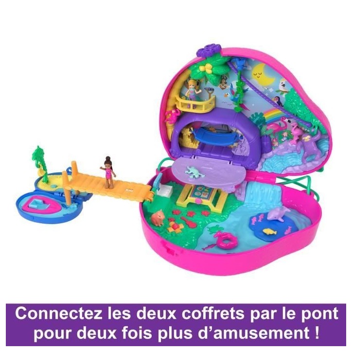 Polly Pocket-La Famille des Paresseux-Coffret 2 en 1, jouet de voyage HRD40 Polly Pocket-La Famille des Paresseux-Coffret 2 en 1, jouet de voyage HRD40