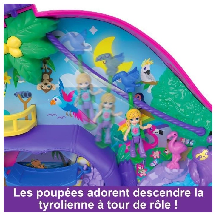 Polly Pocket-La Famille des Paresseux-Coffret 2 en 1, jouet de voyage HRD40 Polly Pocket-La Famille des Paresseux-Coffret 2 en 1, jouet de voyage HRD40