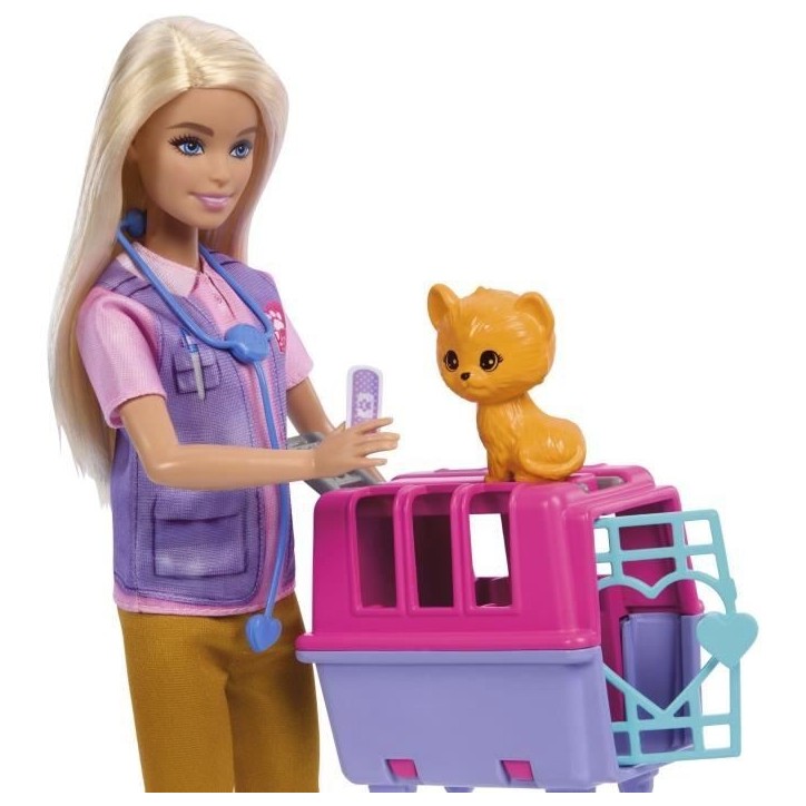 Barbie-Sauvetage d'Animaux-Coffret poupée blonde et accessoires HRG50 Barbie-Sauvetage d'Animaux-Coffret poupée blonde et accessoires HRG50