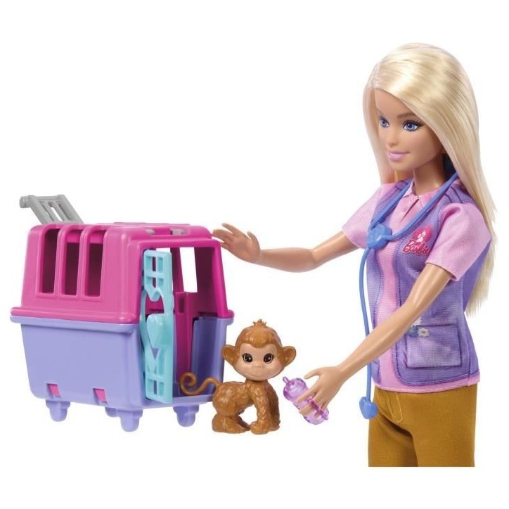 Barbie-Sauvetage d'Animaux-Coffret poupée blonde et accessoires HRG50 Barbie-Sauvetage d'Animaux-Coffret poupée blonde et accessoires HRG50