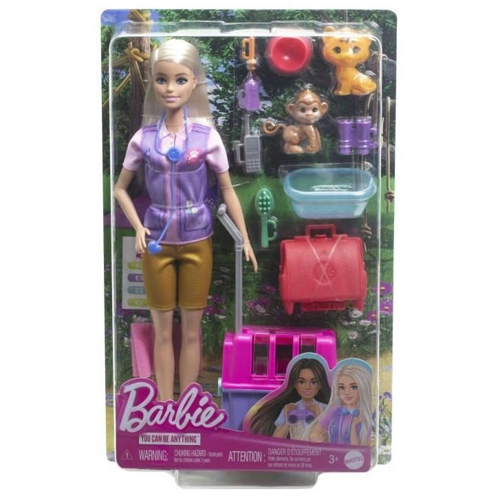 Barbie-Sauvetage d'Animaux-Coffret poupée blonde et accessoires HRG50 Barbie-Sauvetage d'Animaux-Coffret poupée blonde et accessoires HRG50