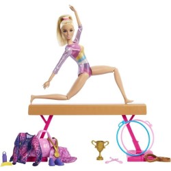 Barbie Gymnastique Coffret avec poupée et plus de 10 accessoires HRG