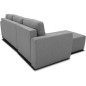 Canapé d'angle convertible réversible 3 a 4 places - PHARELL - Tissu anthracite - Coffre de rangement - L 224 x P 155 x H 85 c