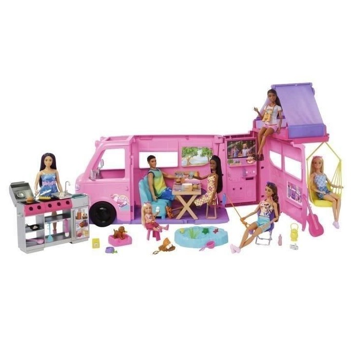 Barbie - Coffret Camping-Car de Reve avec plus de 60 accessoires - Barbie - HRJ78 Barbie - Coffret Camping-Car de Reve avec plus de 60 accessoires - Barbie - HRJ78