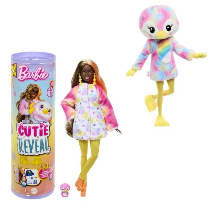 Barbie-Barbie Cutie Reveal-Poupée manchot Reve Coloré et 10 surprises HRK40 Barbie-Barbie Cutie Reveal-Poupée manchot Reve Coloré et 10 surprises HRK40