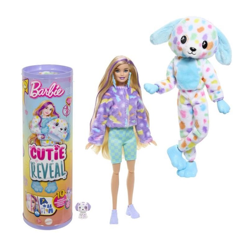 Barbie-Barbie Cutie Reveal-Poupée dalmatien Reve Coloré, 10 surpris Barbie-Barbie Cutie Reveal-Poupée dalmatien Reve Coloré, 10 surpris