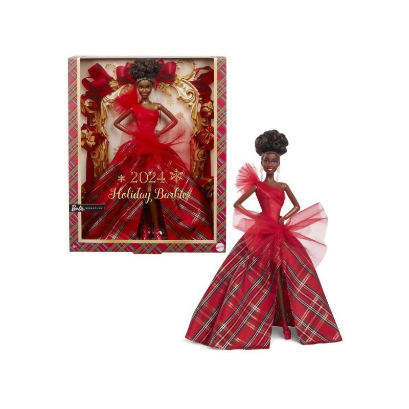 BARBIE Poupée joyeux noël brune HRM62 BARBIE Poupée joyeux noël brune HRM62