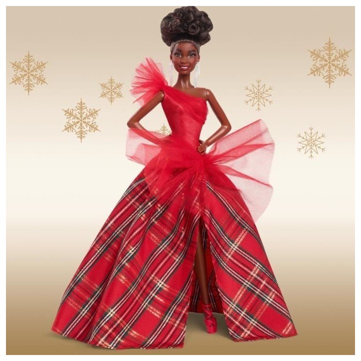 BARBIE Poupée joyeux noël brune HRM62 BARBIE Poupée joyeux noël brune HRM62