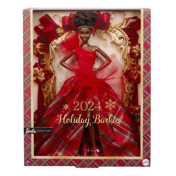 BARBIE Poupée joyeux noël brune HRM62 BARBIE Poupée joyeux noël brune HRM62