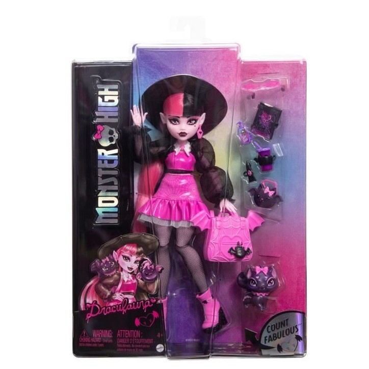 Monster High-Draculaura-Poupée avec animal de compagnie et accessoires HRP64 Monster High-Draculaura-Poupée avec animal de compagnie et accessoires HRP64