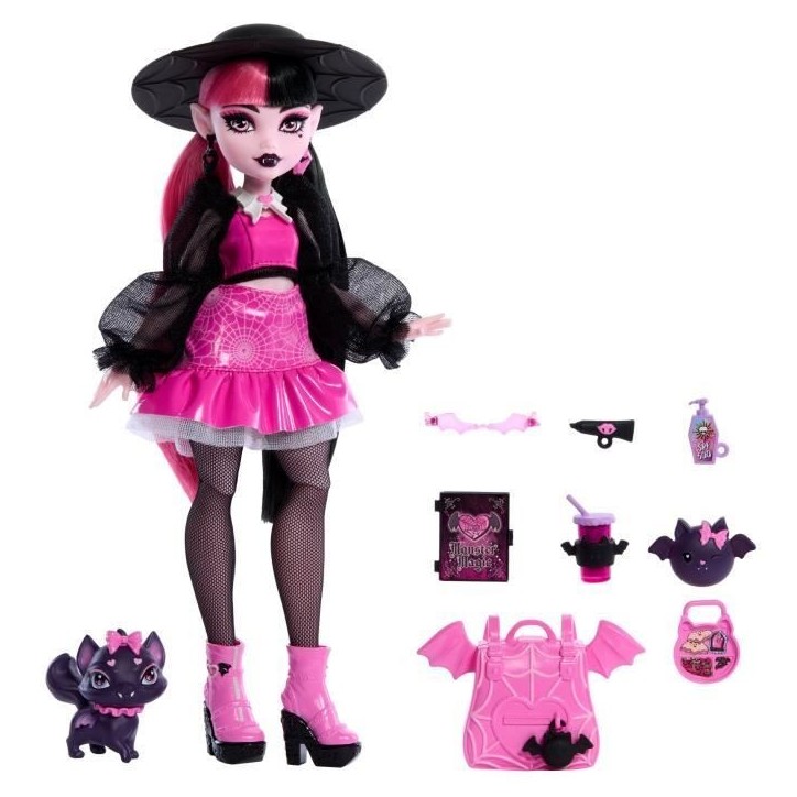 Monster High-Draculaura-Poupée avec animal de compagnie et accessoires HRP64 Monster High-Draculaura-Poupée avec animal de compagnie et accessoires HRP64