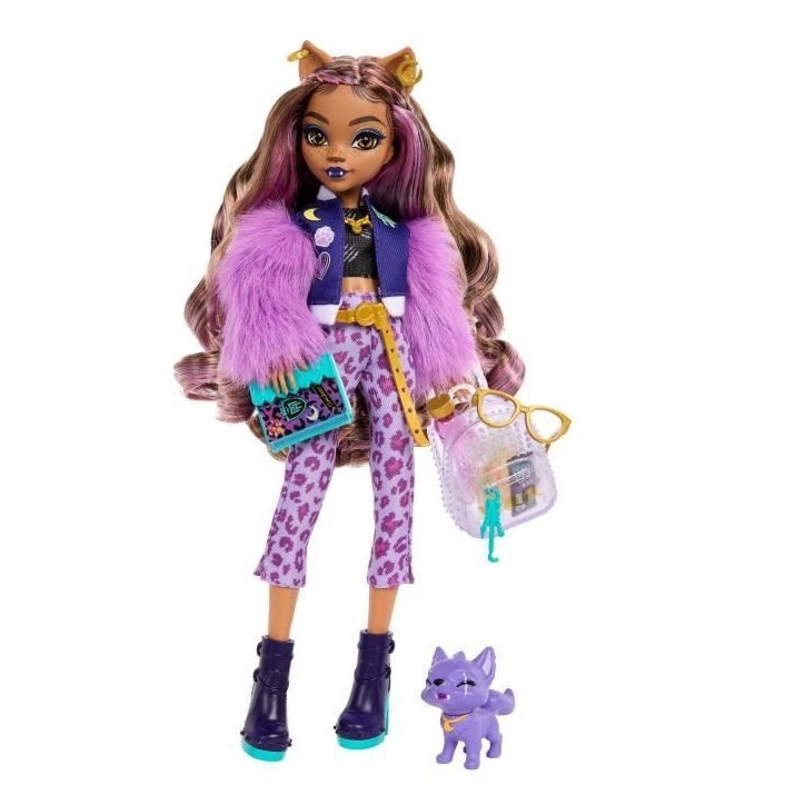 Monster High-Clawdeen Wolf-Poupée avec chien Crescent et accessoires HRP65 Monster High-Clawdeen Wolf-Poupée avec chien Crescent et accessoires HRP65