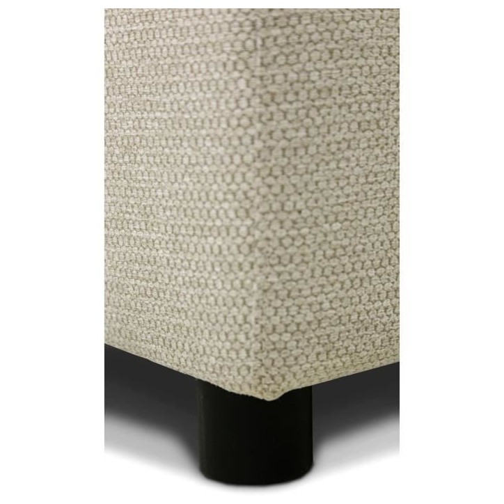 Canapé d'angle convertible panoramique PHARELL 5/6 places - Tissu beige - Coffre de rangement - L297 x P155 x H85 cm