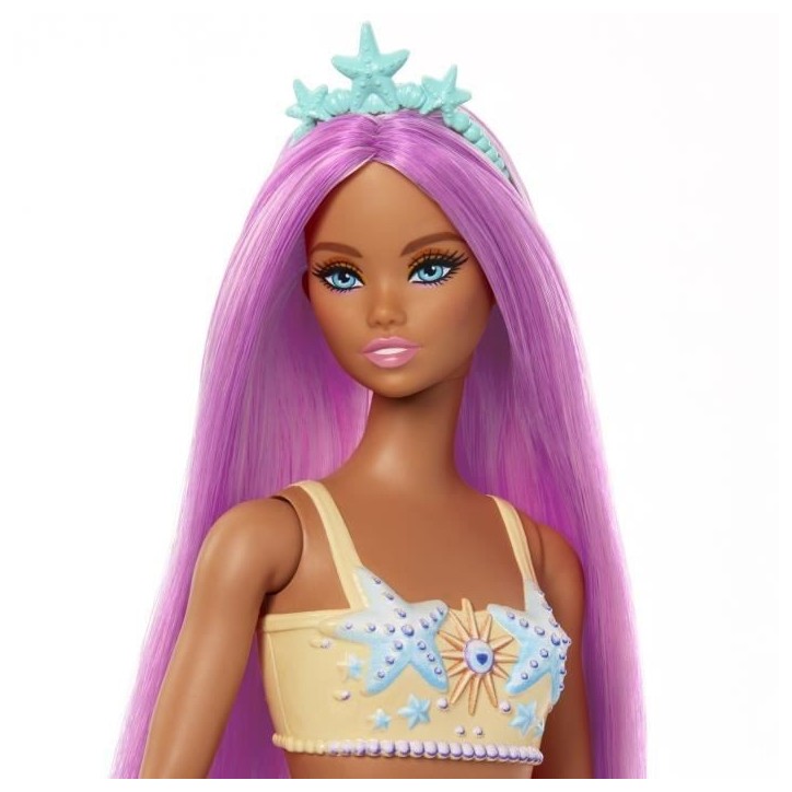 Barbie - Poupées Sirenes avec cheveux et nageoires colorés et serre-tete HRR05 Barbie - Poupées Sirenes avec cheveux et nageoires colorés et serre-tete HRR05
