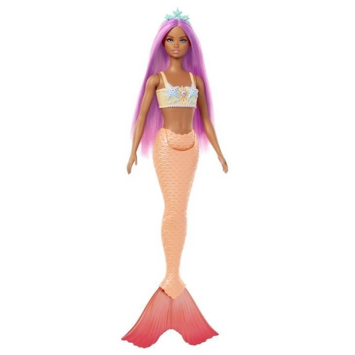 Barbie - Poupées Sirenes avec cheveux et nageoires colorés et serre-tete HRR05 Barbie - Poupées Sirenes avec cheveux et nageoires colorés et serre-tete HRR05