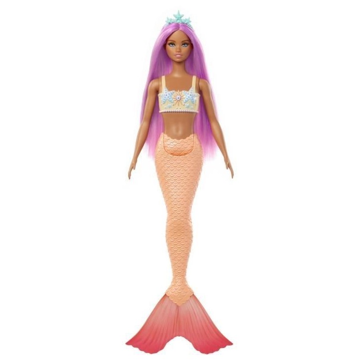 Barbie - Poupées Sirenes avec cheveux et nageoires colorés et serre-tete HRR05 Barbie - Poupées Sirenes avec cheveux et nageoires colorés et serre-tete HRR05