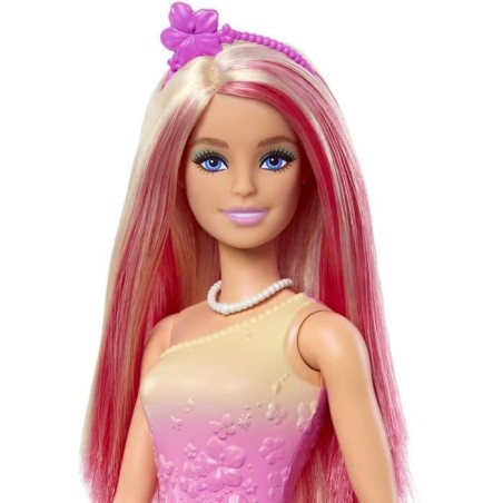 Barbie-Poupées Sirenes avec cheveux et nageoire colorés et serre-tete HRR08