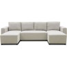 Canapé d'angle convertible panoramique PHARELL 5/6 places - Tissu bei