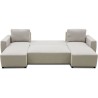 Canapé d'angle convertible panoramique PHARELL 5/6 places - Tissu bei