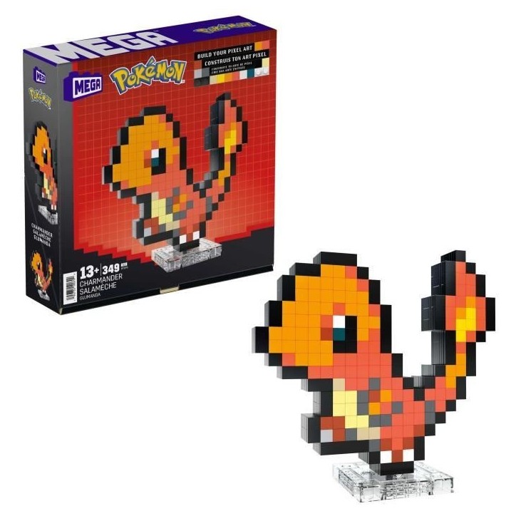 MEGA-Pok?mon-Salam?che-Coffret de construction r?tro 349 pi?ces - MEGA Pok?mon - HTH76