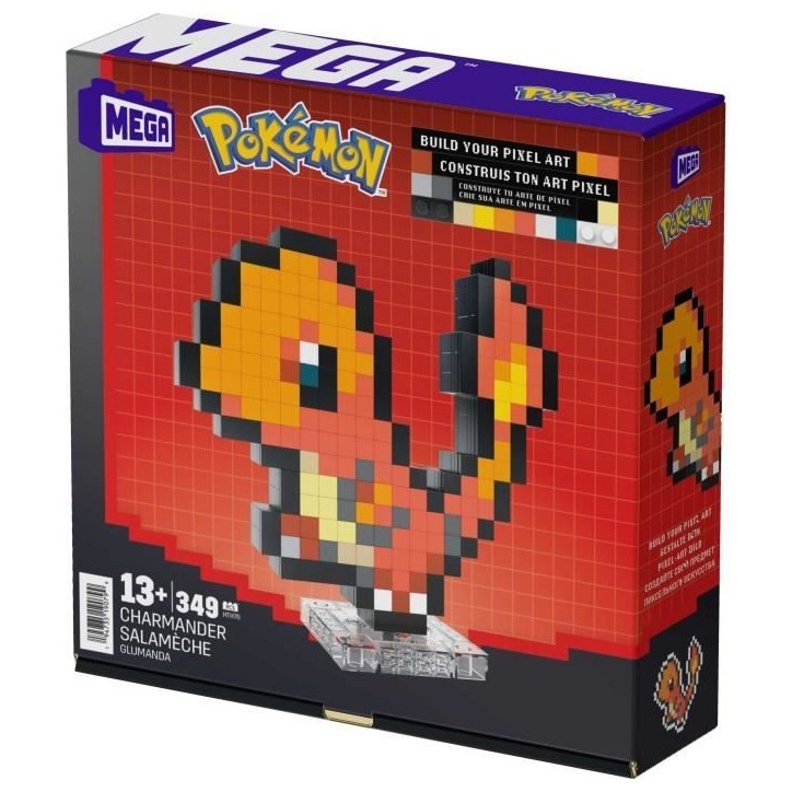MEGA-Pok?mon-Salam?che-Coffret de construction r?tro 349 pi?ces - MEGA Pok?mon - HTH76