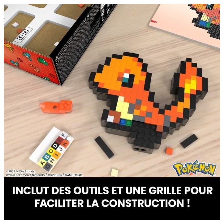 MEGA-Pok?mon-Salam?che-Coffret de construction r?tro 349 pi?ces - MEGA Pok?mon - HTH76