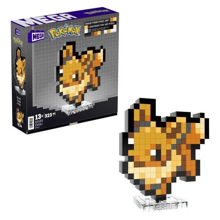 Mega-Pokémon-évoli-Coffret De Construction Rétro Pixel Art 323 Pieces - MEGA Pokémon - HTH78 Mega-Pokémon-évoli-Coffret De Construction Rétro Pixel Art 323 Pieces - MEGA Pokémon - HTH78