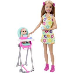Barbie Skipper Coffret Babysitters Inc, 1 poupée, 1 bébé, accesso