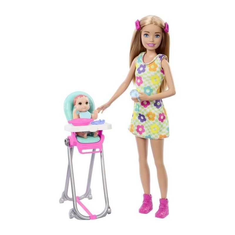 Barbie Skipper Coffret Babysitters Inc, 1 poupée, 1 bébé, accesso Barbie Skipper Coffret Babysitters Inc, 1 poupée, 1 bébé, accesso