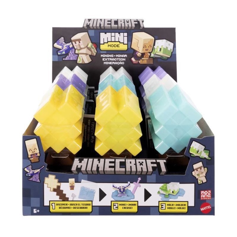 Minecraft-Mini-Tetes Modulables - Assortiment de figurines - Minecraft Minecraft-Mini-Tetes Modulables - Assortiment de figurines - Minecraft