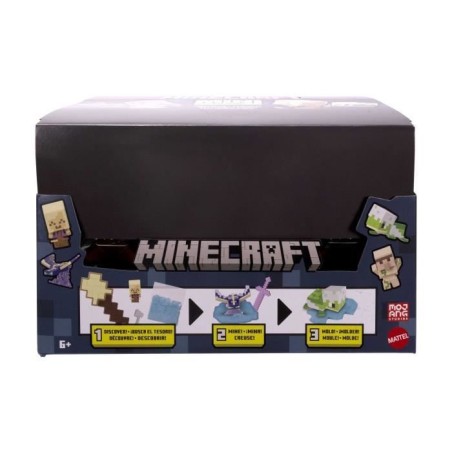 Minecraft-Mini-Tetes Modulables - Assortiment de figurines - Minecraft - HTK99 (modele aléatoire)