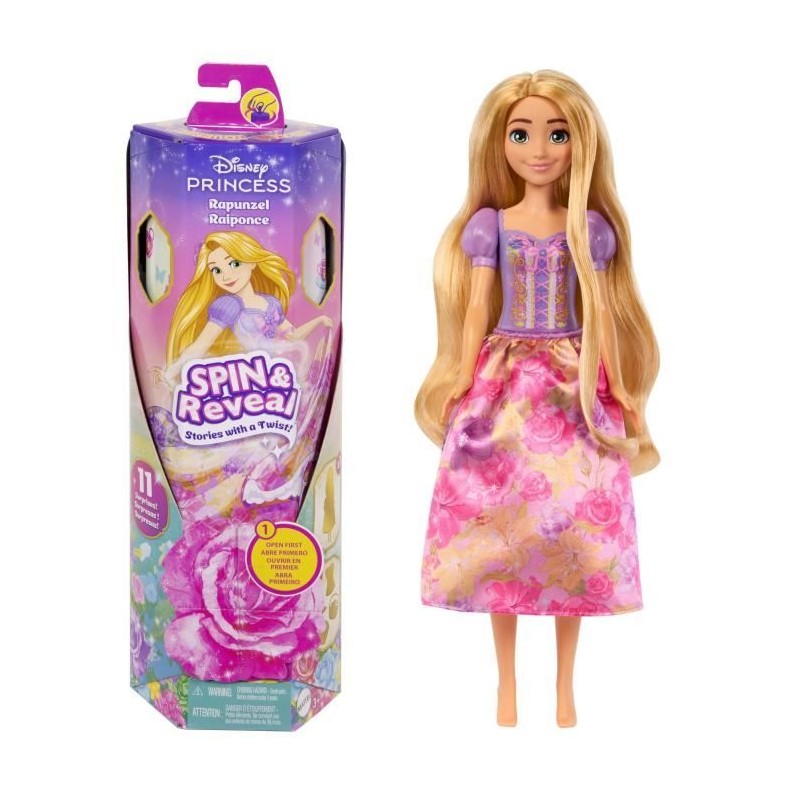 Spin & Reveal Raiponce Mattel Poupée Disney Princesses avec surpris Spin & Reveal Raiponce Mattel Poupée Disney Princesses avec surpris
