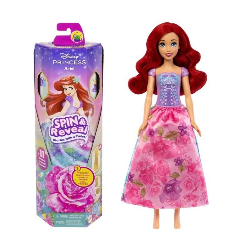 Spin & Reveal Ariel Mattel Poupée Disney Princesses avec 11 surpri Spin & Reveal Ariel Mattel Poupée Disney Princesses avec 11 surpri