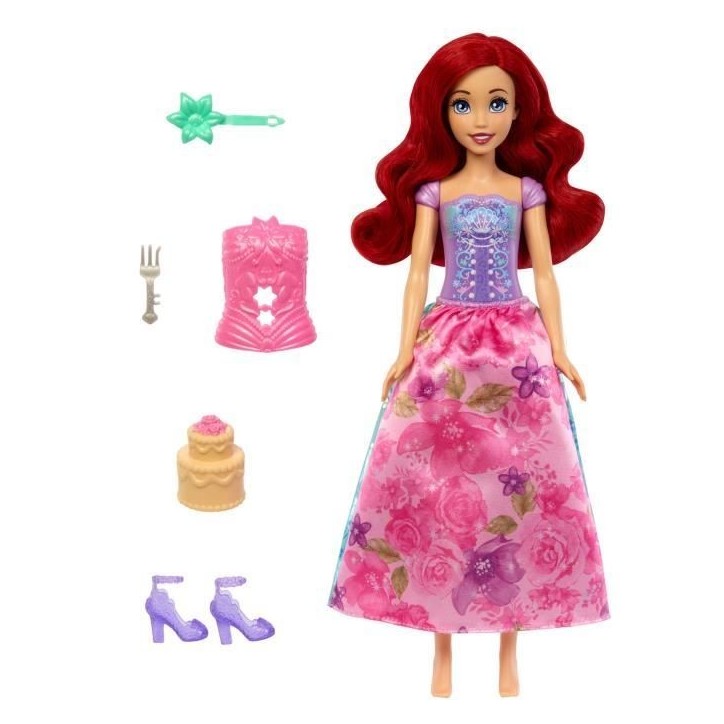 Spin & Reveal Ariel Mattel Poupée Disney Princesses avec 11 surprises HTV88 Spin & Reveal Ariel Mattel Poupée Disney Princesses avec 11 surprises HTV88