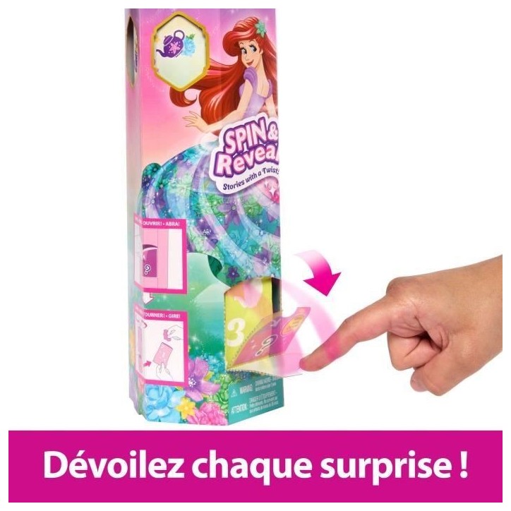 Spin & Reveal Ariel Mattel Poupée Disney Princesses avec 11 surprises HTV88 Spin & Reveal Ariel Mattel Poupée Disney Princesses avec 11 surprises HTV88