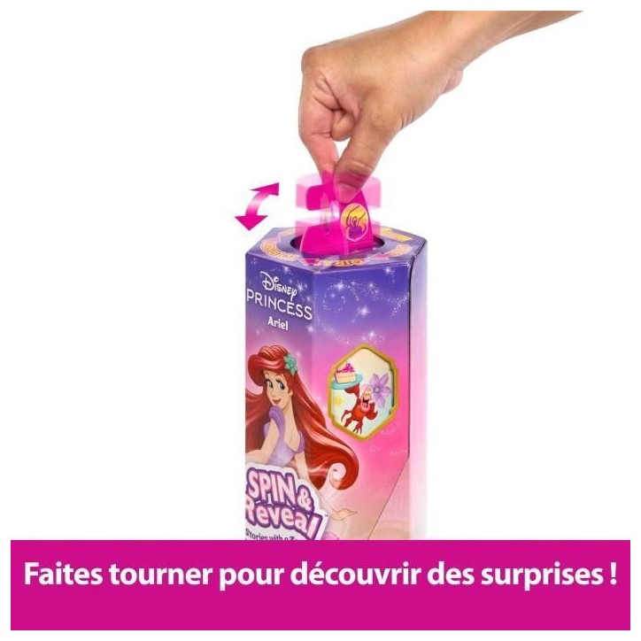Spin & Reveal Ariel Mattel Poupée Disney Princesses avec 11 surprises HTV88 Spin & Reveal Ariel Mattel Poupée Disney Princesses avec 11 surprises HTV88