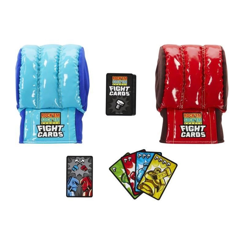 Mattel Games - Fight Cards-Jeu de cartes en équipe avec deux gants de
