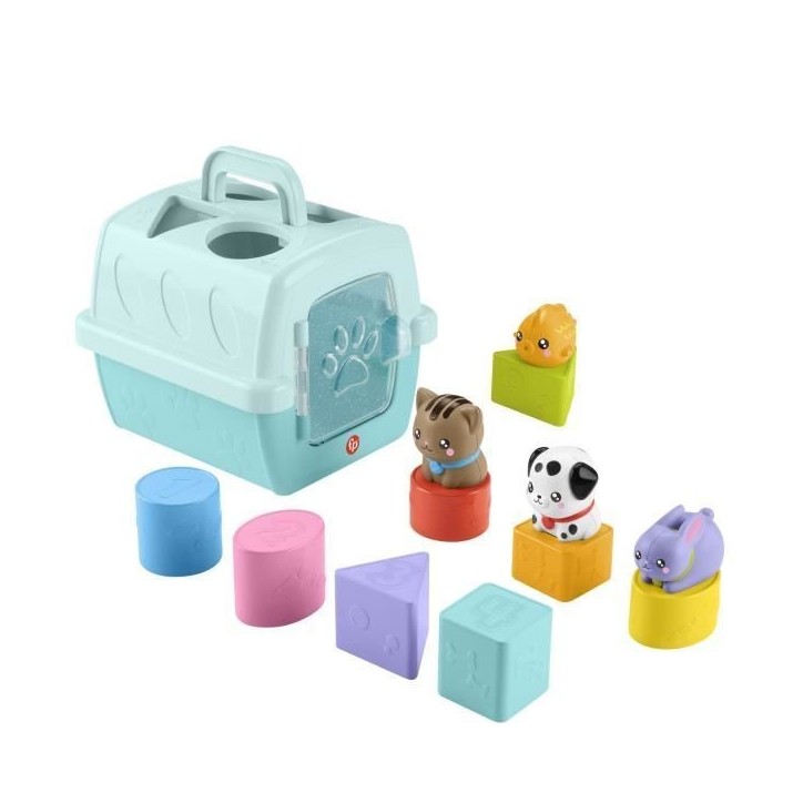 Fisher-Price-Trieur Caisse de Transport d'Animaux-Trieur 8 blocs HTW93