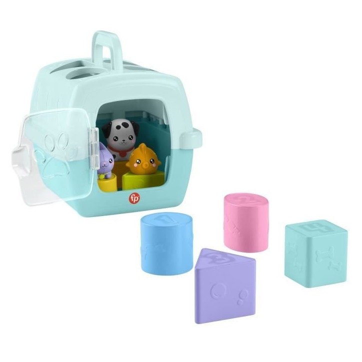 Fisher-Price-Trieur Caisse de Transport d'Animaux-Trieur 8 blocs HTW93