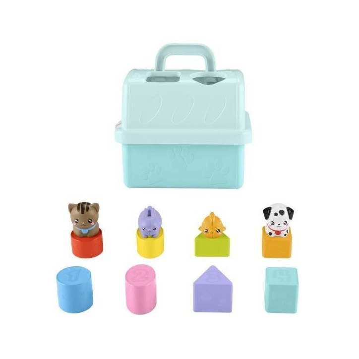 Fisher-Price-Trieur Caisse de Transport d'Animaux-Trieur 8 blocs HTW93
